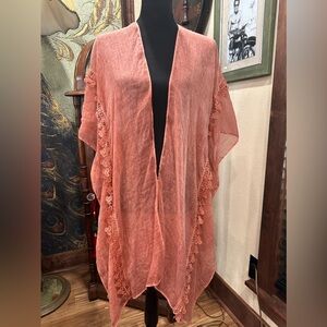 Lightweight Coral Women’s Swim Coverup Kimono